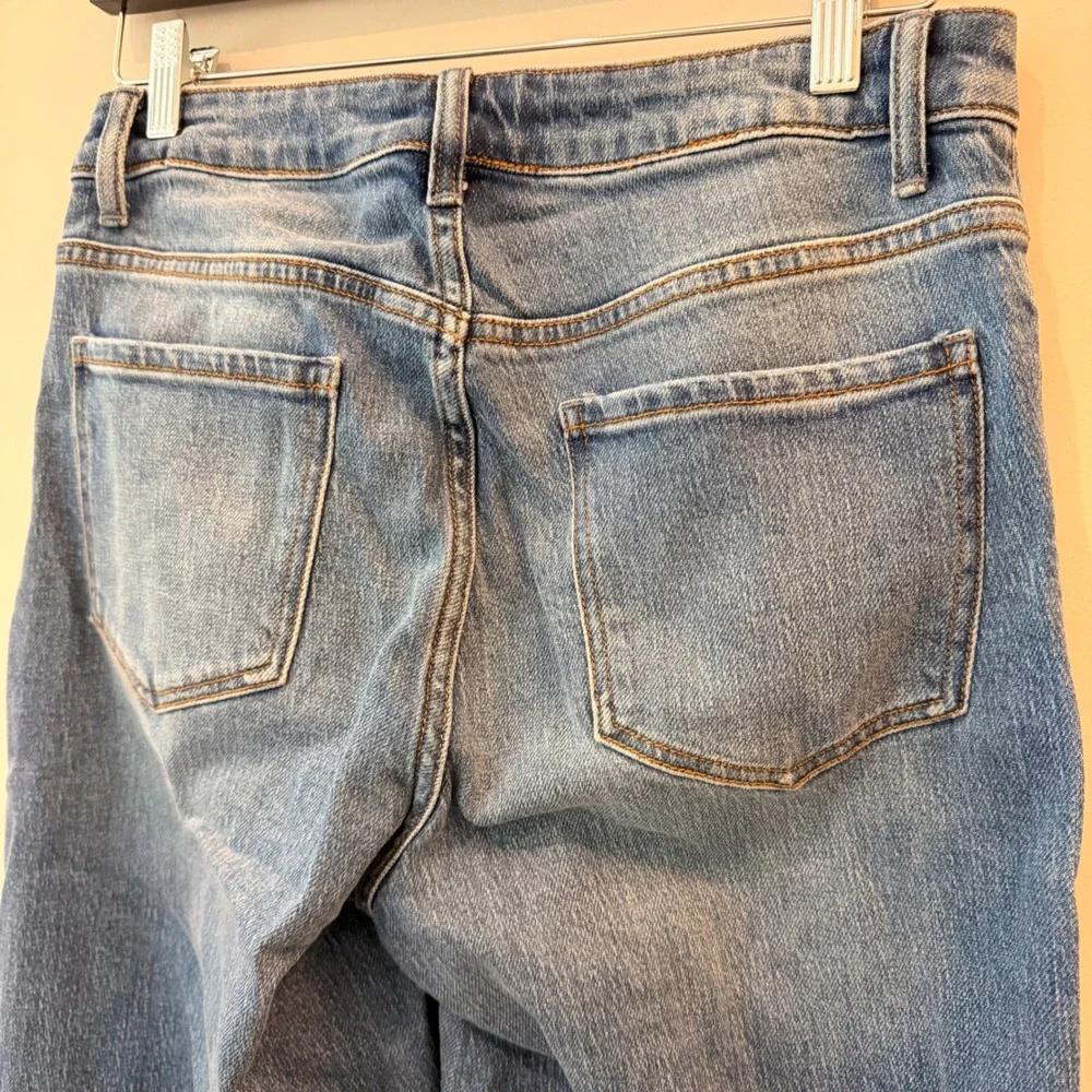 Quince Bella Stretch Relaxed Straight Jeans Denim Atlantic Blue 28 Short NWT